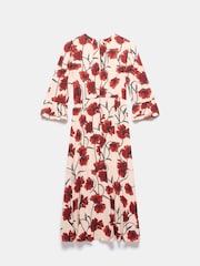 Mint Velvet Red Floral Print Midi Dress - Image 8 of 8