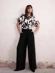 Mint Velvet Cream Palm Print Top - Image 5 of 9
