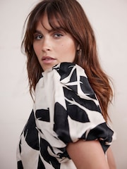 Mint Velvet Cream Palm Print Top - Image 6 of 9