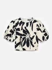 Mint Velvet Cream Palm Print Top - Image 7 of 9