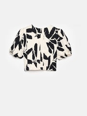 Mint Velvet Cream Palm Print Top - Image 8 of 9