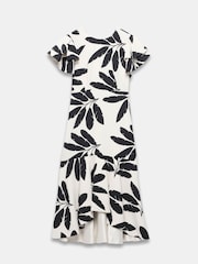Mint Velvet Cream Palm Print Midi Dress - Image 7 of 8