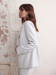 Mint Velvet Grey Tuxedo Blazer - Image 3 of 8