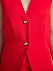 Mint Velvet Red Longline Waistcoat - Image 3 of 8