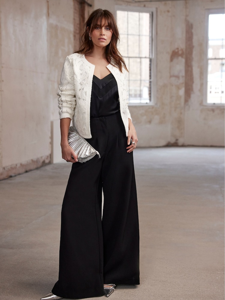 Mint Velvet White Lace Knit Jacket - Image 2 of 8