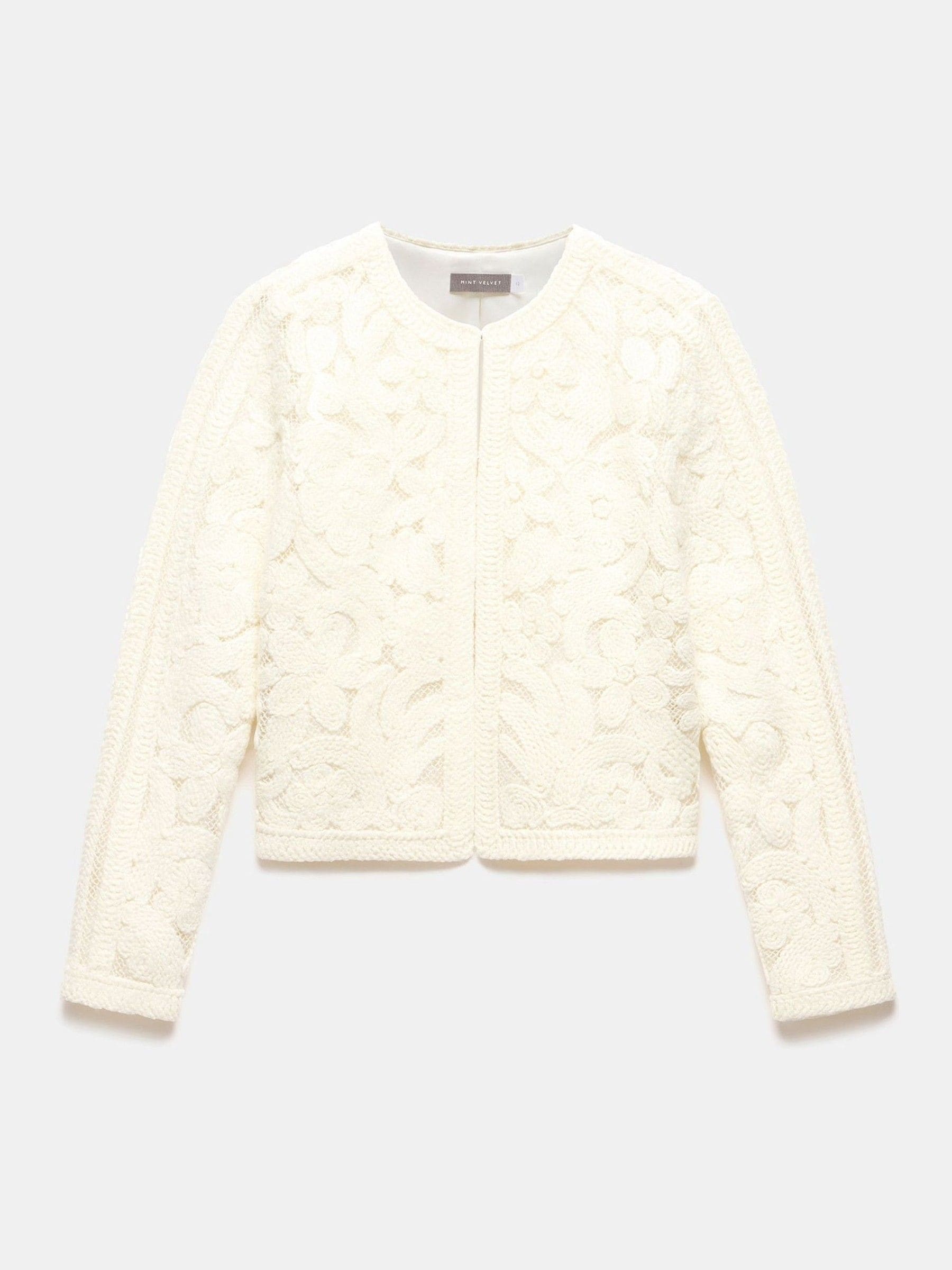 Buy Mint Velvet White Lace Knit Jacket from Next USA