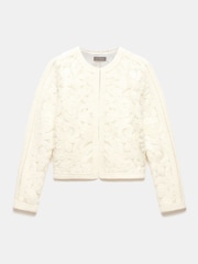 Mint Velvet White Lace Knit Jacket - Image 7 of 8