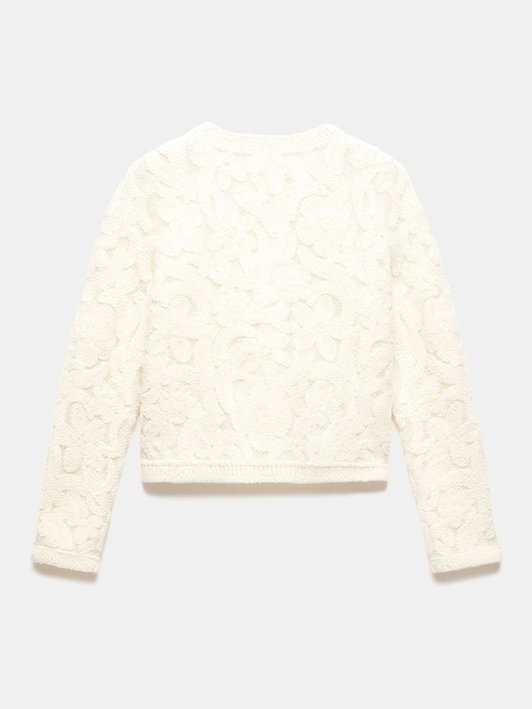 Mint Velvet White Lace Knit Jacket - Image 8 of 8