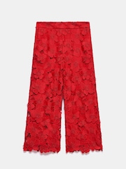 Mint Velvet Red Lace Cropped Trousers - Image 7 of 8