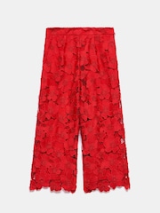 Mint Velvet Red Lace Cropped Trousers - Image 8 of 8