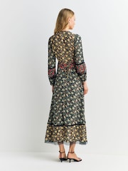 Rixo Black Eva Floral Print Mix Raven Dress - Image 2 of 4