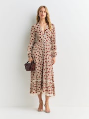 Rixo Cream Eva Floral Print Mix Raven Dress - Image 1 of 4