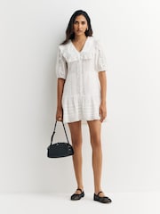 Rixo White Pansy Embroidery Dove Dress - Image 1 of 6