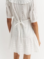 Rixo White Pansy Embroidery Dove Dress - Image 6 of 6