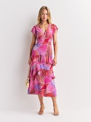 Rixo Pink Ibiza Night Sunset Meena Dress - Image 1 of 5