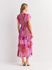 Rixo Pink Ibiza Night Sunset Meena Dress - Image 2 of 5