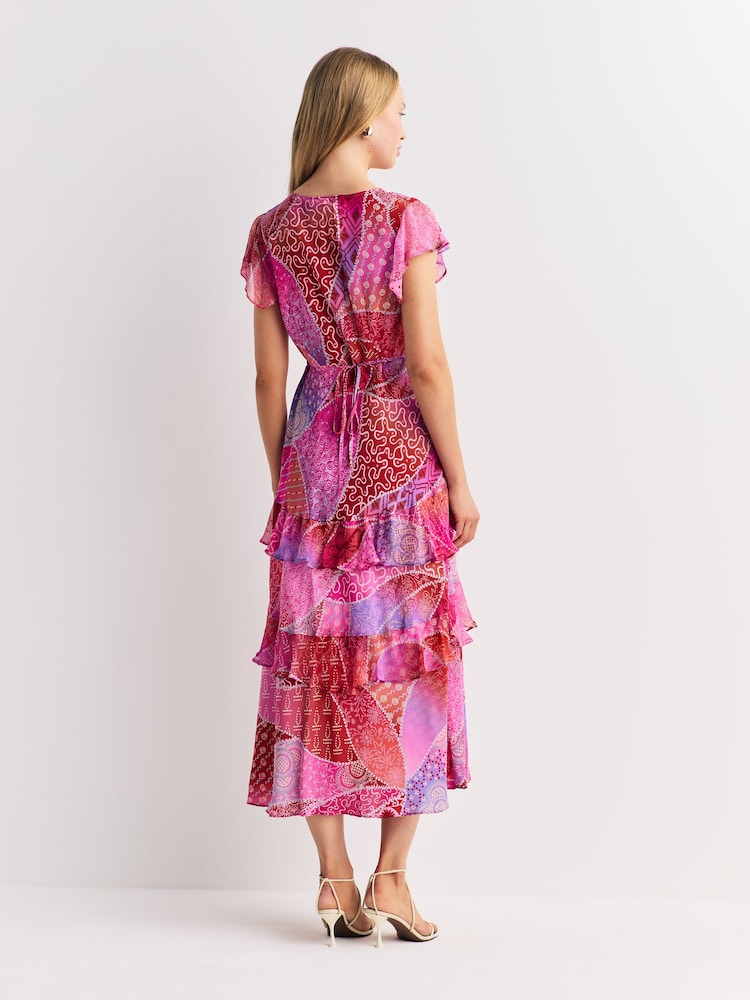 Rixo Pink Ibiza Night Sunset Meena Dress - Image 2 of 5