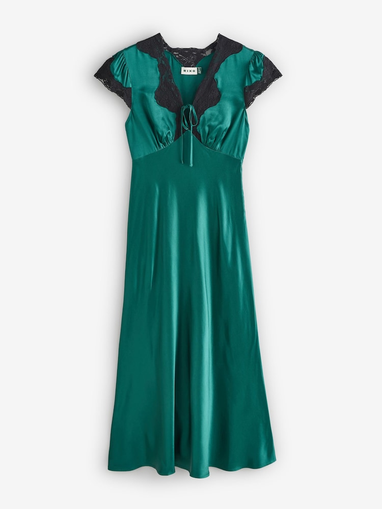 green rixo dress Corrine Embellished Chiffon Dress in Diana Embellishment Forest Green main image 1