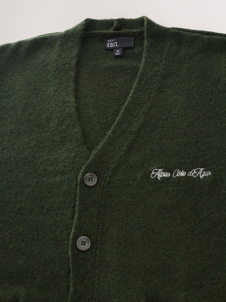 Green EDIT Regular Fit Cardigan - Image 8 of 8