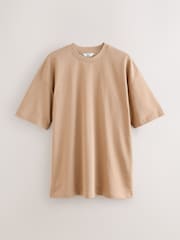 Stone Neutral Oversized Fit EDIT Heavyweight T-Shirt - Image 5 of 7