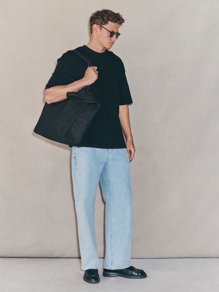 Black Oversized Fit EDIT Heavyweight T-Shirt - Image 1 of 8