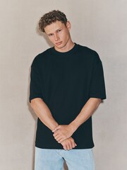 Black Oversized Fit EDIT Heavyweight T-Shirt - Image 4 of 8