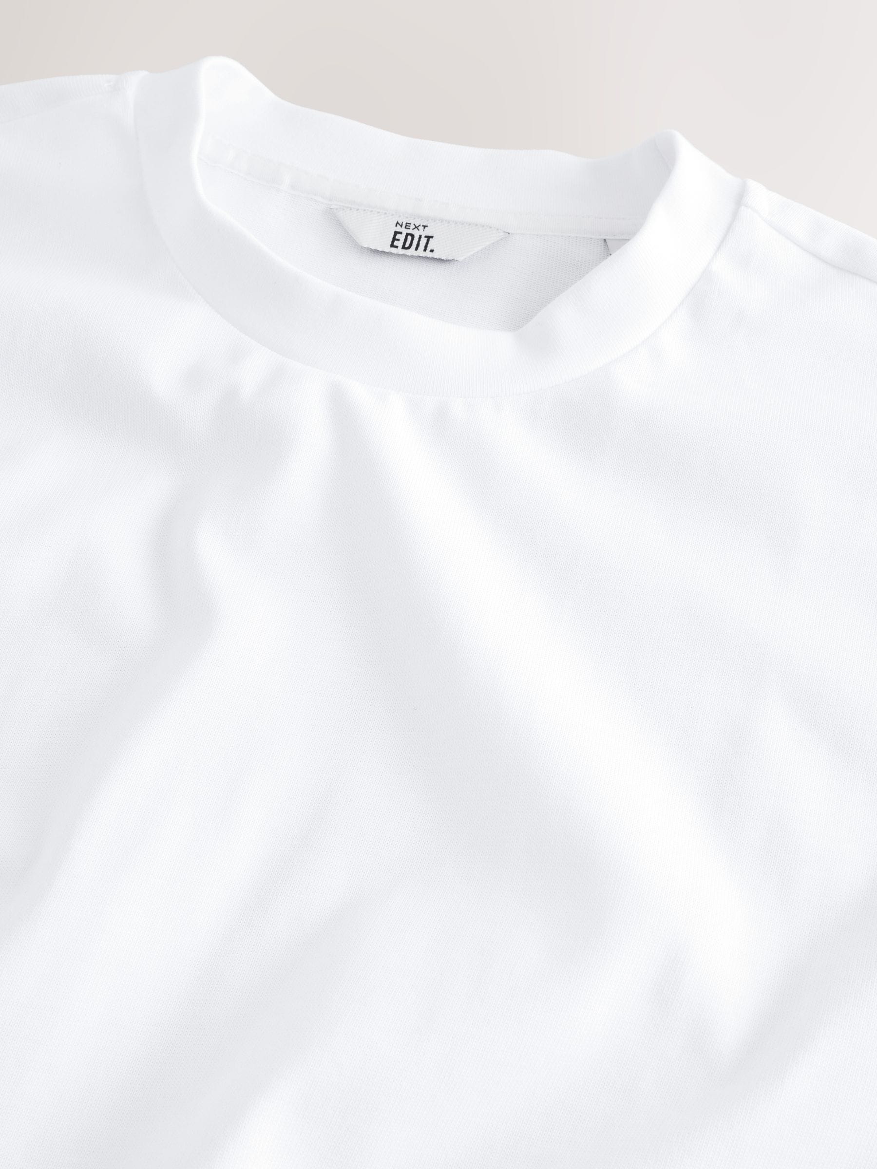 Buy White Boxy Fit EDIT Heavyweight T-Shirt from Next Romania