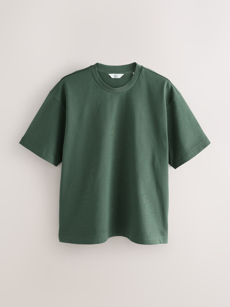 Green Boxy Fit EDIT Heavyweight T-Shirt - Image 1 of 3