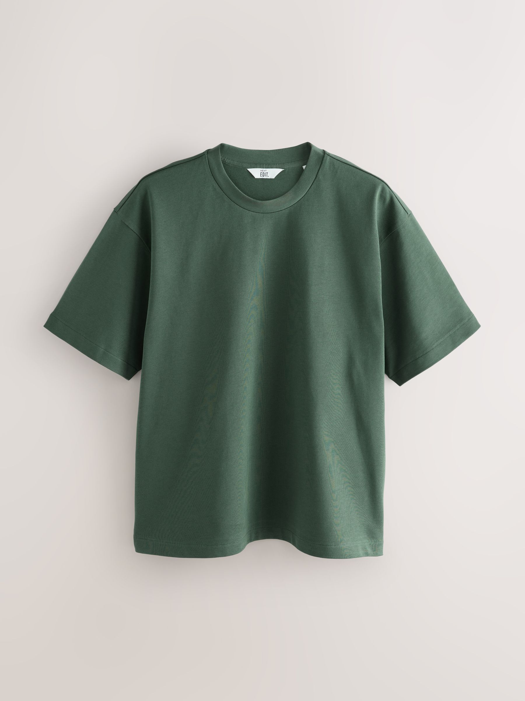 Buy Green Boxy Fit EDIT Heavyweight T-Shirt from Next USA