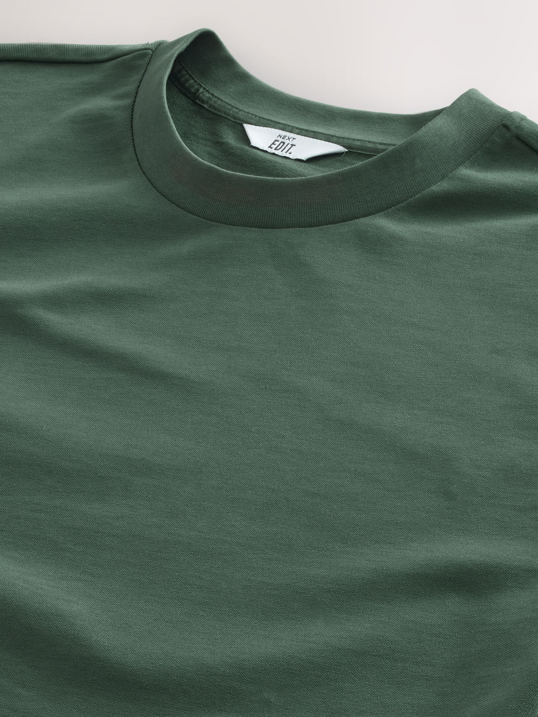 Buy Green Boxy Fit EDIT Heavyweight T-Shirt from Next USA