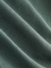 Teal Blue EDIT Knitted Long Sleeve Roll Neck Polo Shirt - Image 6 of 7