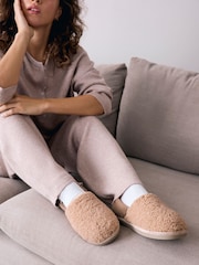 Neutral Borg Lined Shoot Slippers - Image 1 of 10