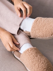 Neutral Borg Lined Shoot Slippers - Image 3 of 10