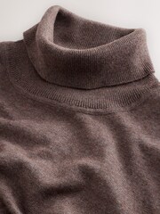 Dark Stone EDIT Knitted Long Sleeve Roll Neck Polo Shirt - Image 2 of 3