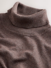 Dark Stone EDIT Knitted Long Sleeve Roll Neck Polo Shirt - Image 7 of 8