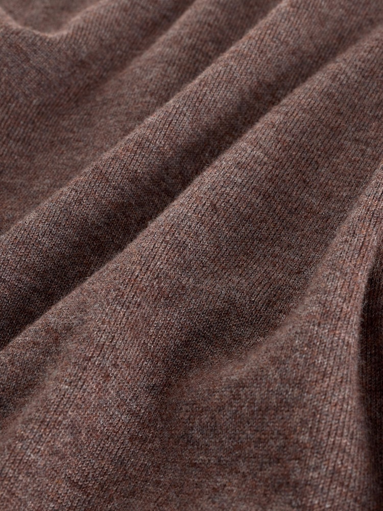 Dark Stone EDIT Knitted Long Sleeve Roll Neck Polo Shirt - Image 8 of 8