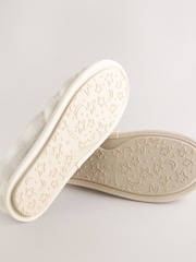Neutral Check Quilted Faux Fur Shoot Slippers - Image 3 of 8