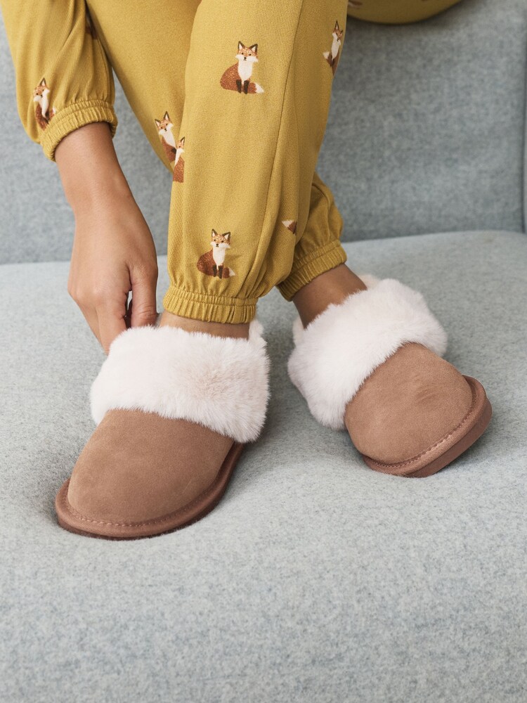 Chestnut Brown Suede Shoot Slippers - Image 12 of 12