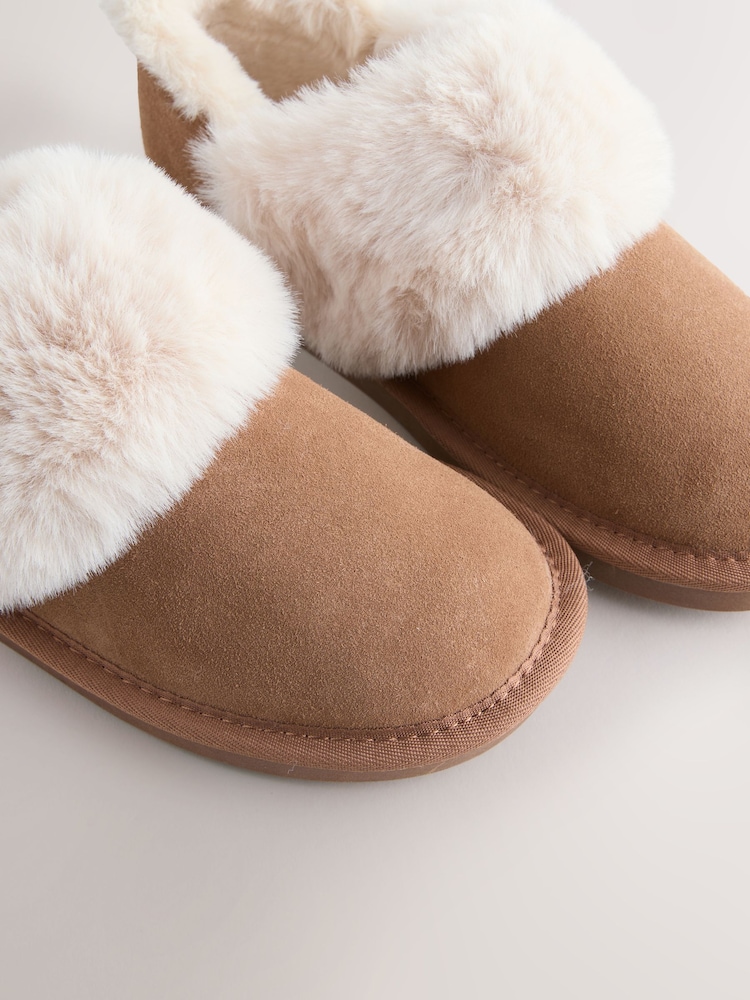 Kastanienbraun - Mini-Stiefel-Slipper aus Wildleder - Bild 8 von 8