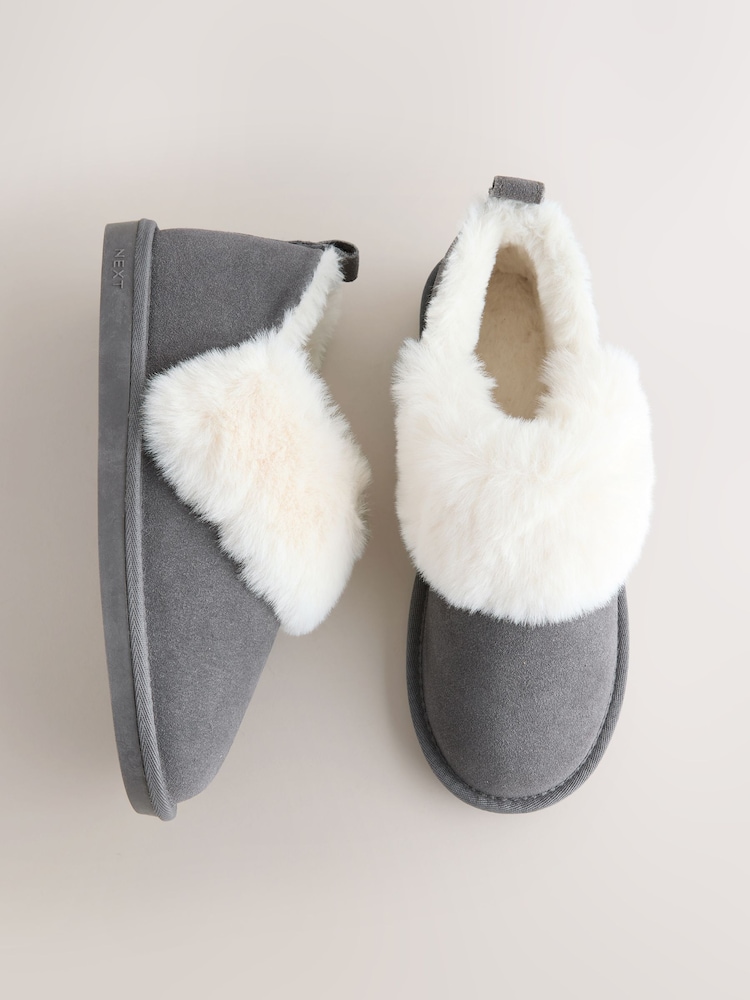 Grey Suede Shoot Slippers - Image 1 of 5