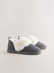 Grey Suede Shoot Slippers - Image 2 of 5