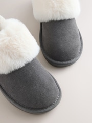 Grey Suede Shoot Slippers - Image 4 of 5