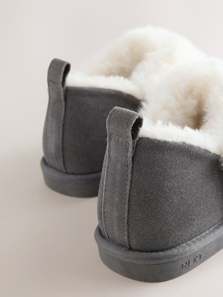 Grey Suede Shoot Slippers - Image 5 of 5