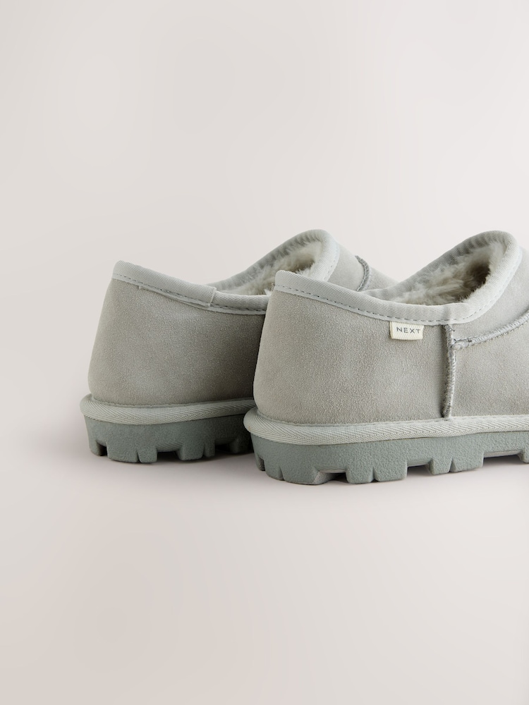 Light Grey Suede Shoot Slippers - Image 7 of 7 Light Grey Suede Shoot Slippers - Image 7 of 7