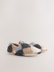 Grey Argyle Borg Shoot Slippers - Image 2 of 8