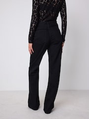 Black Seam Front Straight Leg Jeans - Image 3 of 5