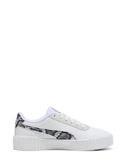 Puma White Womens Carina 3.0 Snake Chic Sneakers - Image 1 of 6