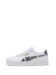 Puma White Womens Carina 3.0 Snake Chic Sneakers - Image 2 of 6