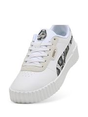 Puma White Womens Carina 3.0 Snake Chic Sneakers - Image 4 of 6