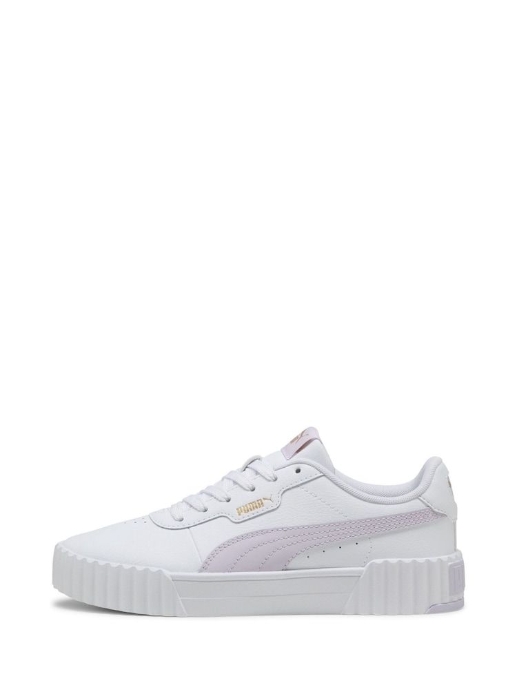 Puma White Ecru Womens Carina 3.0 Sneakers - Image 2 of 6
